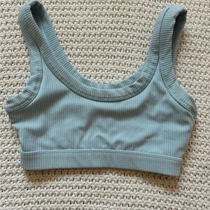 Alo Ribbed Blue Sports Bra